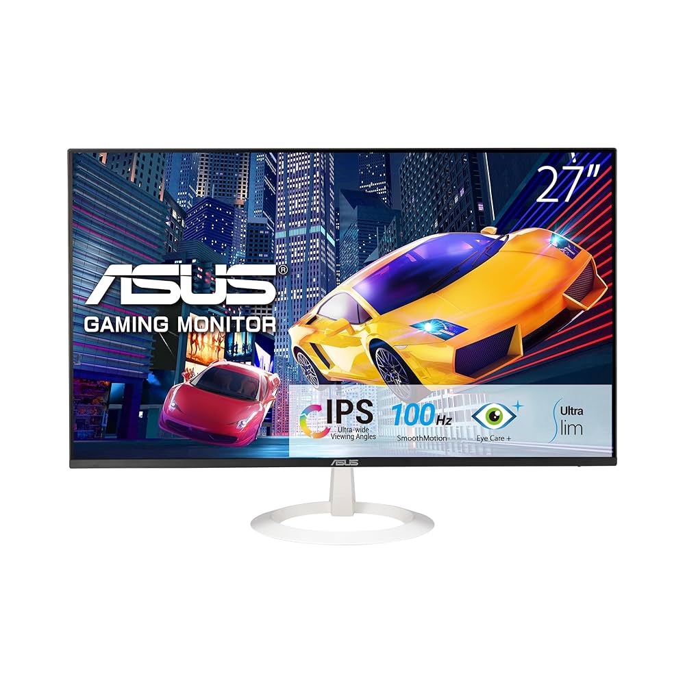 ASUS VZ27EHF-W Eye Care Gaming Monitor – 27-inch, IPS, Full